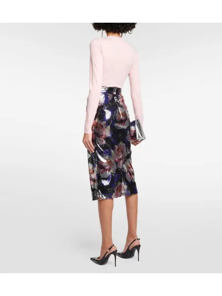 Kvetinová midi sukňa Dolce&gabbana po kolená