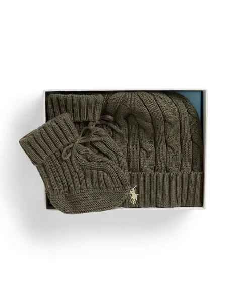 Komplet kapa in nogavice Polo Ralph Lauren Temno zelena