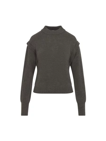 Sweter Alberta Ferretti z okrągłym dekoltem szary