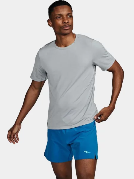 Спортивна футболка Saucony світло-сірий сіра