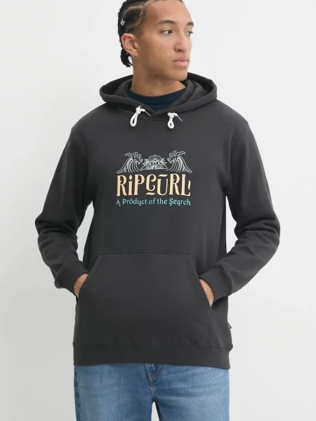 Суичър с качулка Rip Curl с качулка с принт сиво