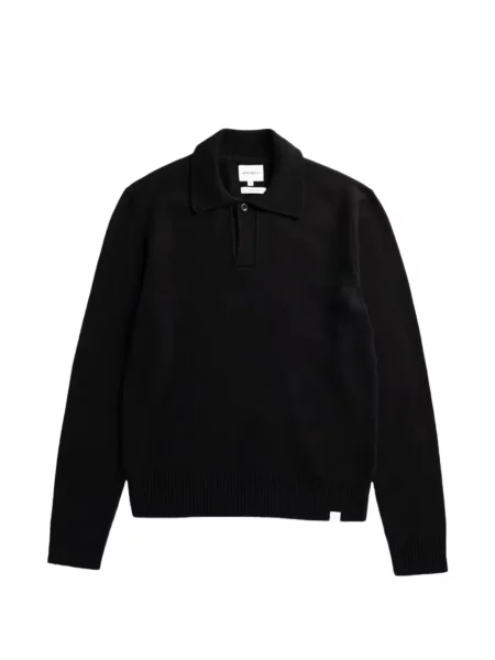 Плетена дълго поло тениска Norse Projects черно