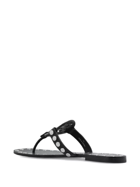 Sandale Tory Burch din piele fără toc cu tepi negru