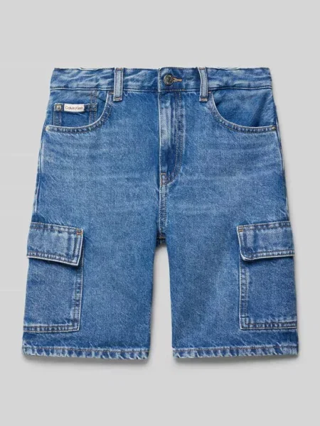 Szorty jeansowe z czystej bawełny Calvin Klein Jeans niebieskie