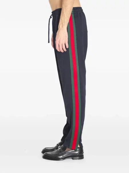 Pantaloni Gucci cu dungi plisate albastru