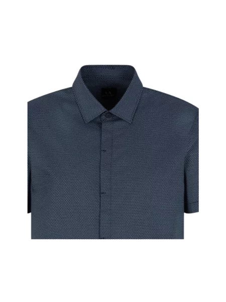 Krótka koszula z krótkim rękawem Armani Exchange z krótkim rękawem niebieska