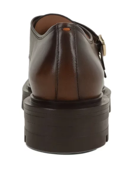 Pantofi derby Santoni cu bretele maro