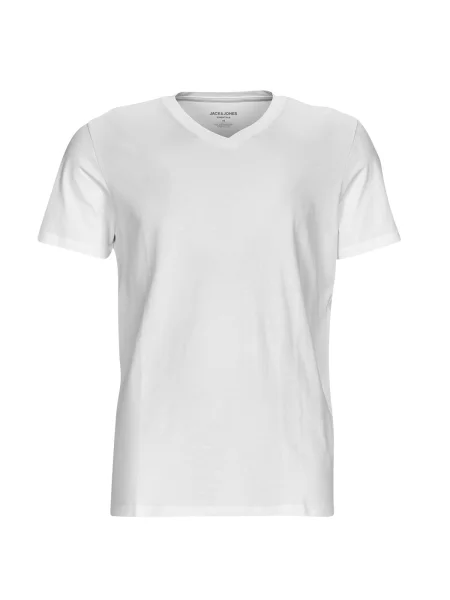 V-nyakú póló Jack & Jones fehér