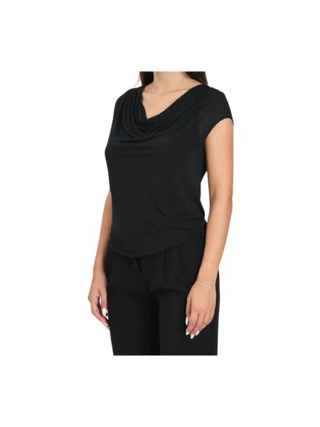 Satynowa koszulka Max Mara Studio czarna