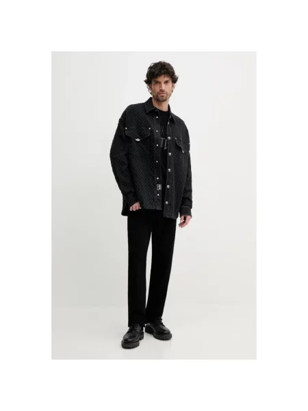 Versace Jeans Couture sweter z domieszką kaszmiru lekki czarny
