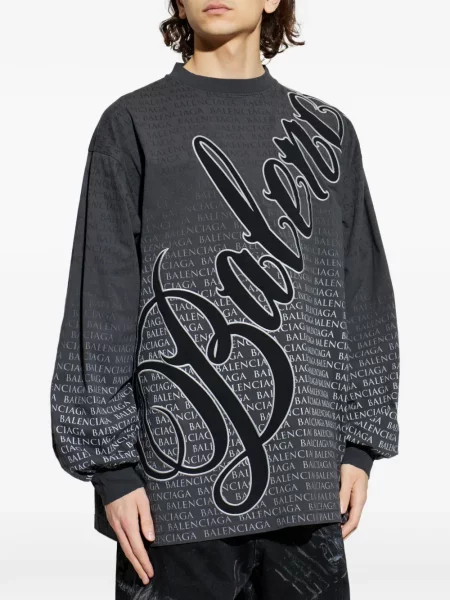 Lung tricou Balenciaga gri