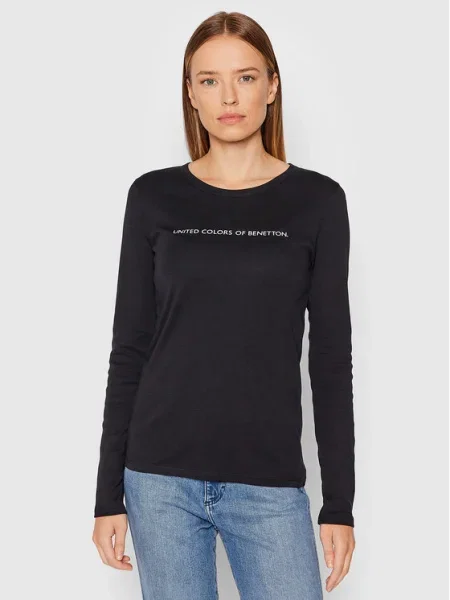 Блуза с дълги ръкави United Colors of Benetton черно