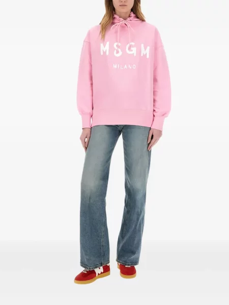 Bluza z kapturem Msgm różowa