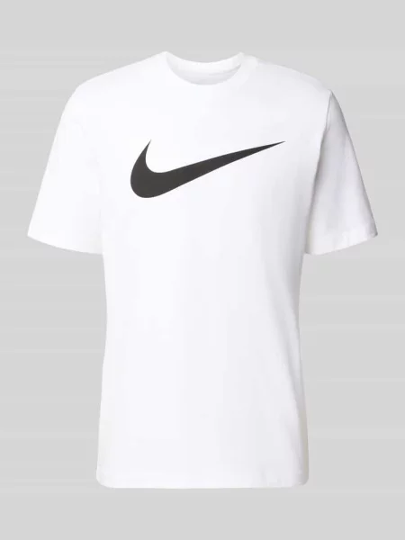 T-shirt z nadrukiem z logo model Swoosh' Nike biała
