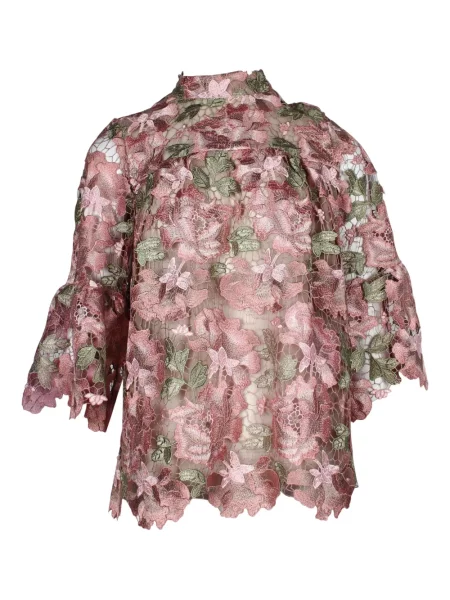 Květinová krajková retro halenka Anna Sui Vintage růžová