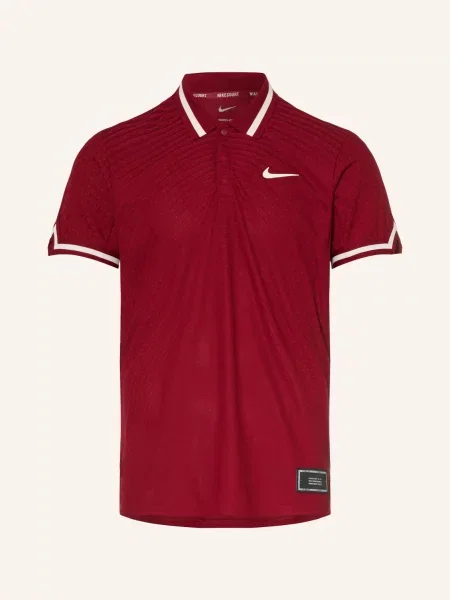 Nike Funkční Polokošile Court Slam tmavě červená bílá