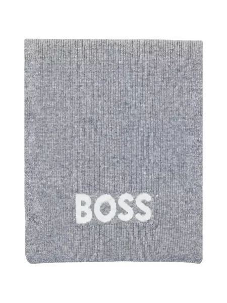 Fular Boss cu autograf gri