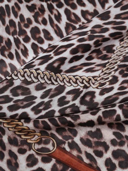 Šal Guess z leopardjim vzorcem črna