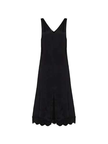 Rochie Officine Générale cu decolteu în V din dantelă de costum negru
