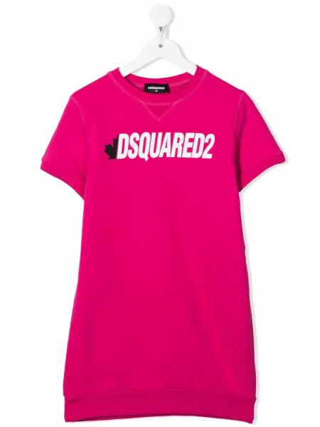 Sukienka koszulowa dziecięca Dsquared2 różowa