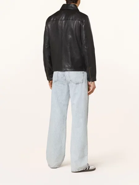 Allsaints Kožená Bunda Miller černá