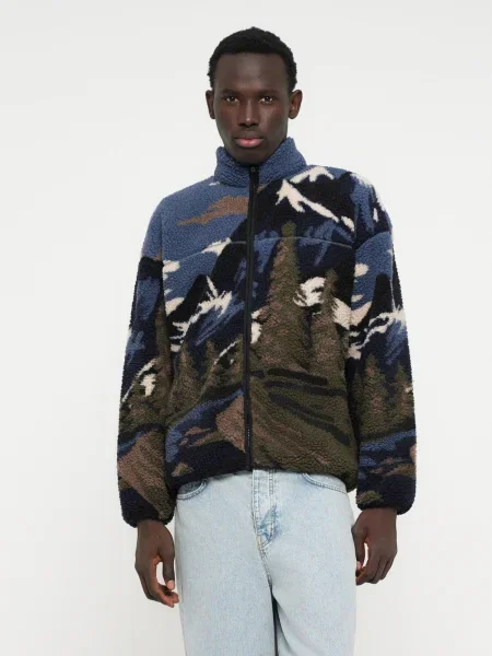 Only & Sons Jachetă fleece ONSJAMES bleumarin / albastru închis / verde închis negru