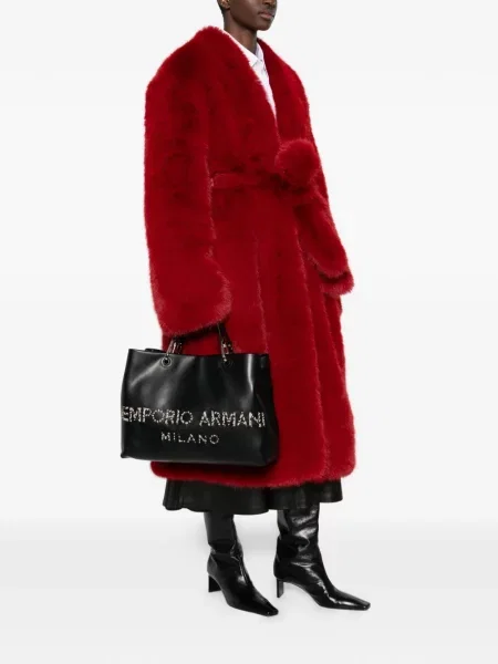 Geantă Emporio Armani cu aplicații negru