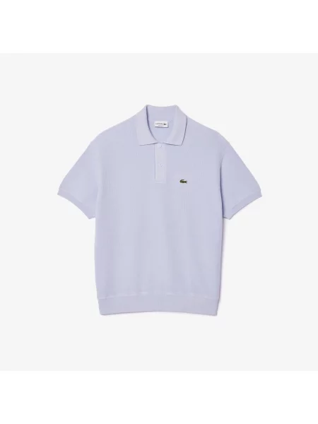 Lacoste Koszulka Polo Z Organicznej Bawełny Z Kołnierzykiem niebieska