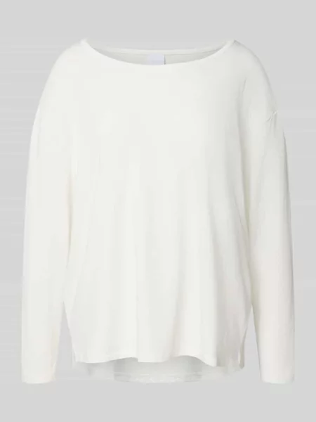 Bluzka z długim rękawem z prążkowanym okrągłym dekoltem model Britt' Ccdk Copenhagen biała