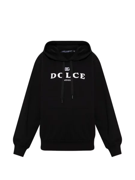 Hanorac cu glugă Dolce & Gabbana cu broderie negru