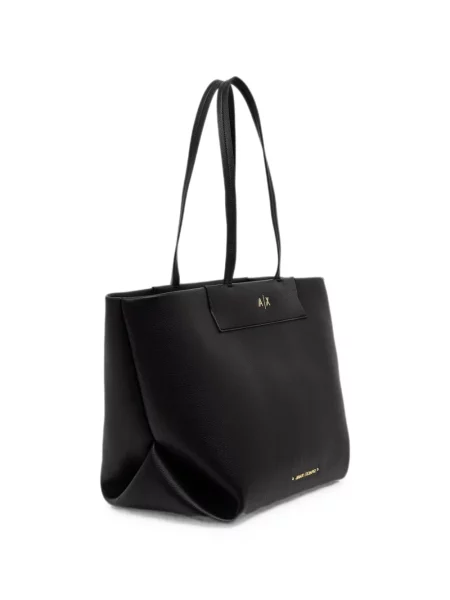 Geantă shopper Armani Exchange cu autograf negru