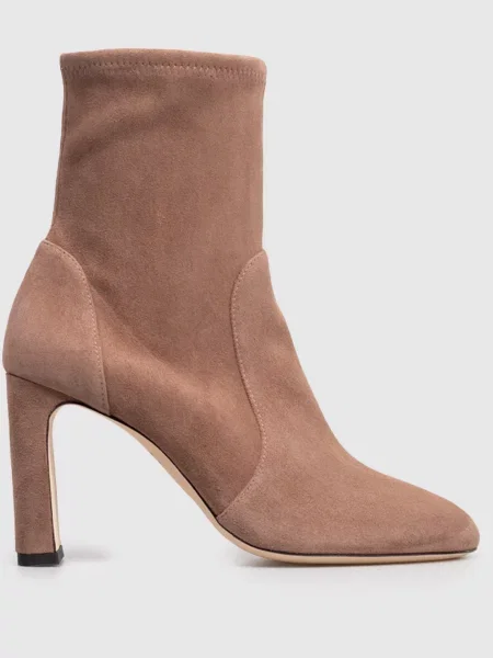 Замшевые ботильоны Stuart Weitzman бежевые