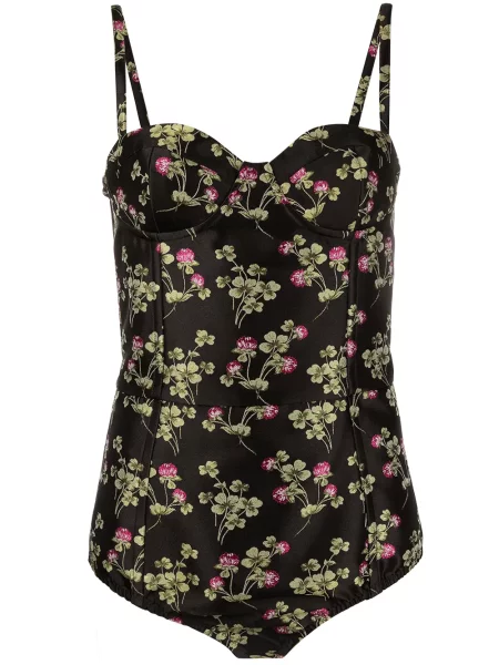 Body Red Valentino cu model floral cu imagine negru