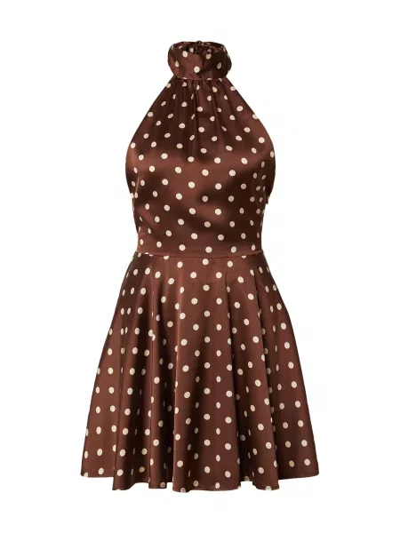 ORIMEI by Victoria Swarovski Rochie de cocktail maro alb