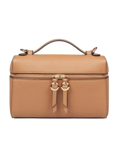 Torebka crossbody Tory Burch skórzana biznesowa brązowa