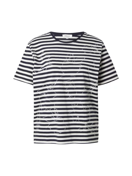 S.Oliver Tricou bleumarin alb