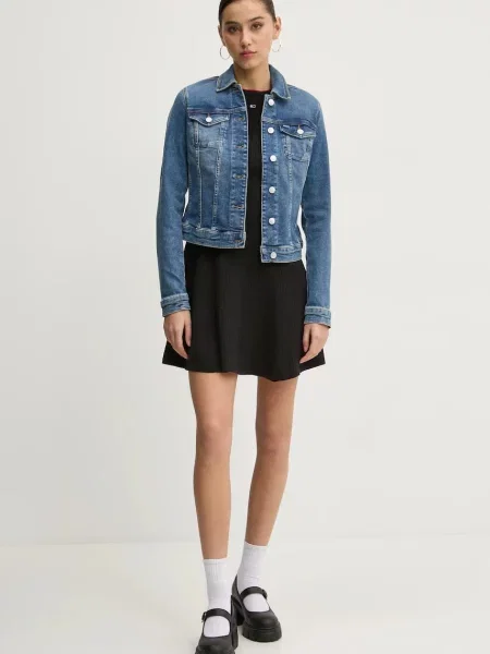 Tommy Jeans kurtka jeansowa przejściowa niebieski