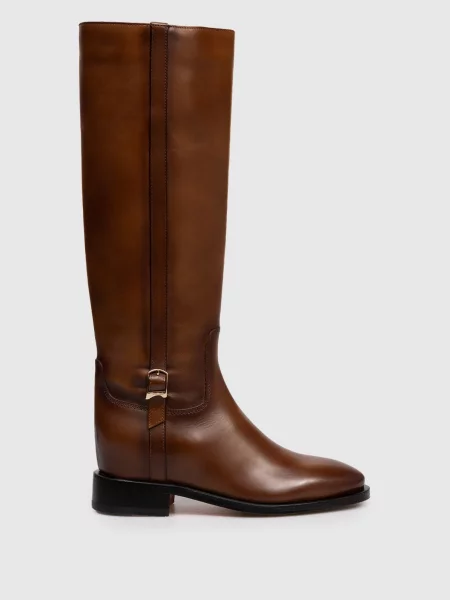 Кожаные сапоги Santoni коричневые