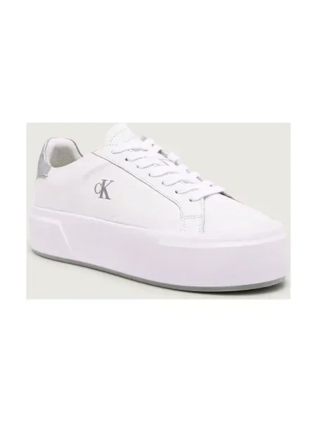Calvin Klein Teniși din piele FLATFORM alb