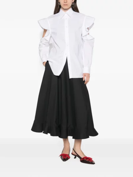 Fustă midi Moschino cu volane negru