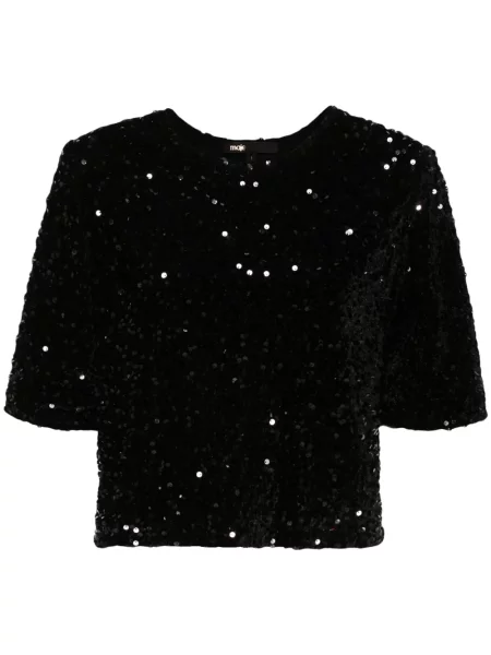 Top Maje scurt negru