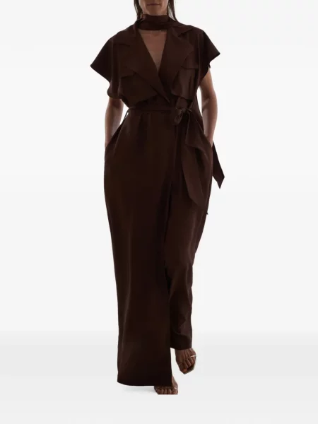 Cu centură rochie maxi Taller Marmo maro