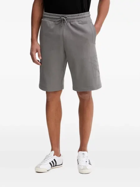 Pantaloni scurți Ea7 Emporio Armani cu autograf gri