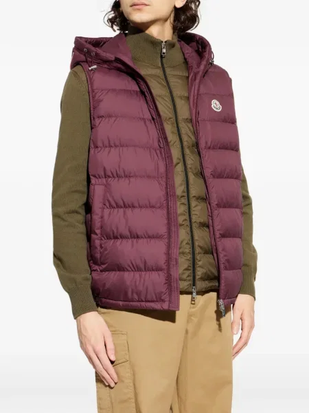Vestă Moncler cu glugă roșu