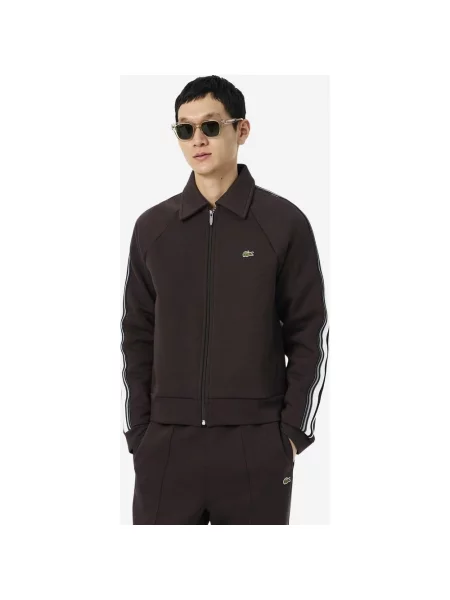 Bluza Lacoste French Made Full Zip brązowy XS biały