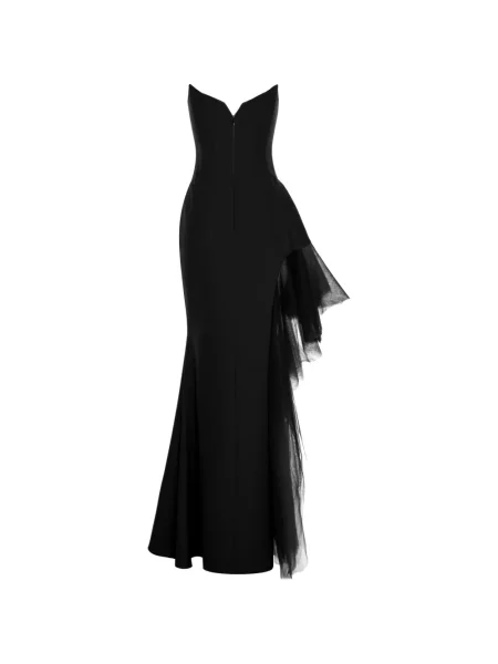 Rochie maxi V:pm Atelier cu volane negru