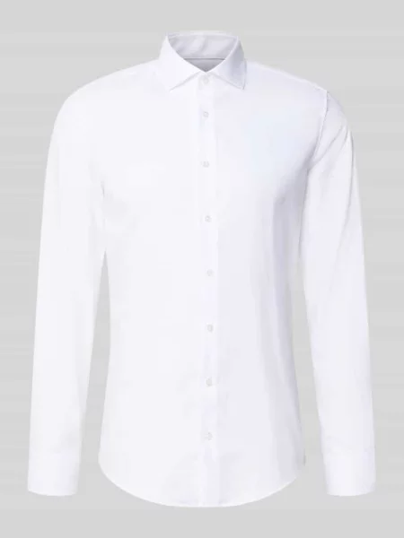 Koszula biznesowa o kroju slim fit z kołnierzykiem typu kent Seidensticker biała