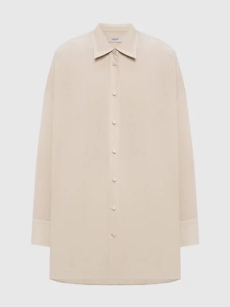 Сорочка з льону Agnona бежева