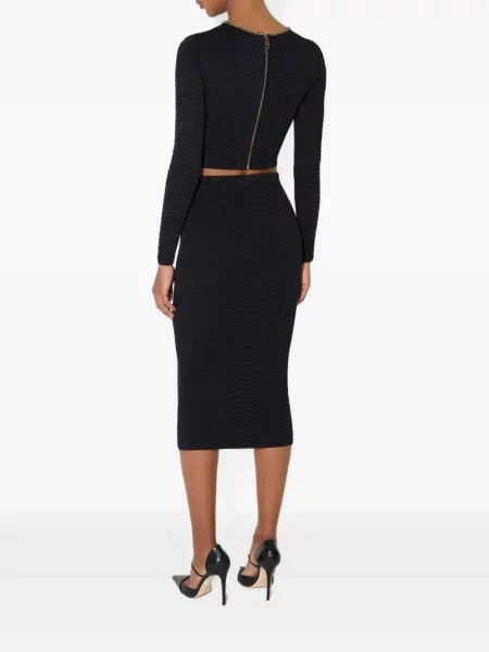 Top Elisabetta Franchi s hadím vzorem černý