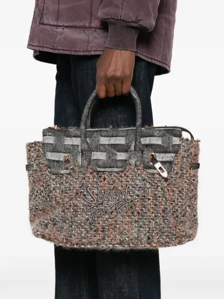 Bouclé geantă Secret Pon Pon gri